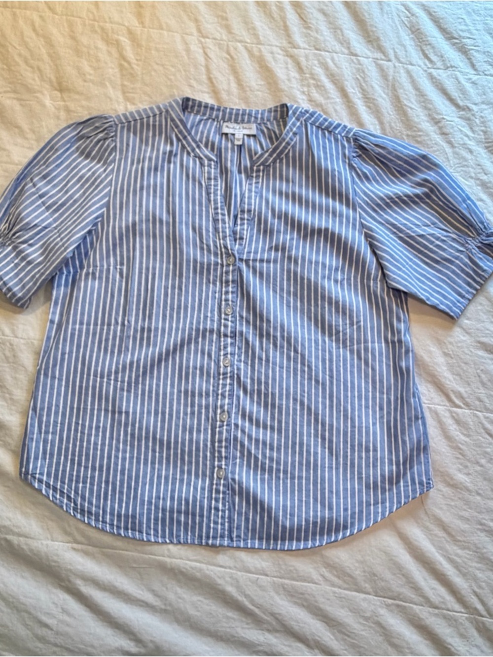 Michael Stars Button-Front Short Sleeve Blouse